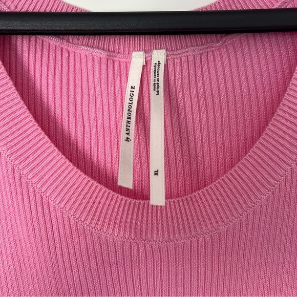 Anthropologie Long Sleeve Ribbed Sweater Midi Dress - Bubblegum Pink – Size XL - Picture 8 of 13